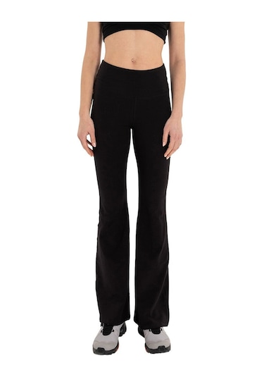 Inguz Roll Up Flare Toparlayıcı Yoga Pantolon Siyah