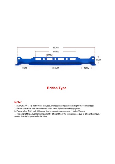 Sones İngiliz 330mm Araba Motor Yağı Soğutucu Montaj Braketi Kiti Siyah