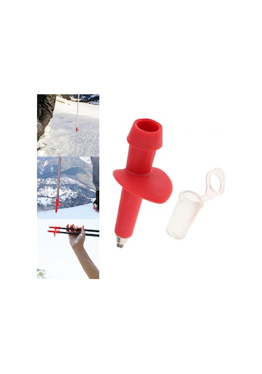 Dolıty Baston Ucu Karbür Kafa Yedek Kapak Aksesuarları Trekking Kırmızı