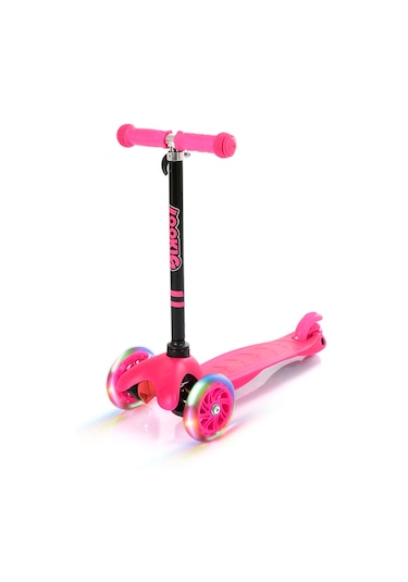 Pembe 3 Tekerlekli Led Işıklı Scooter