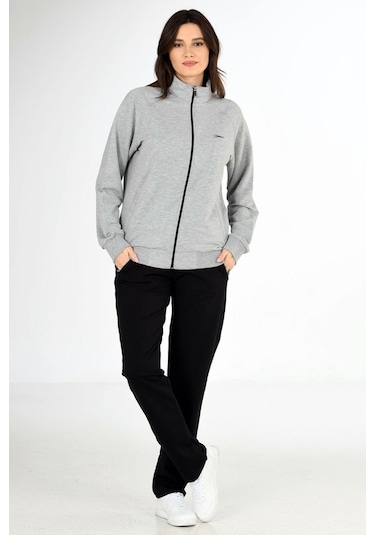Trend Hill Gri Melanj Kadın Büyük Beden Eşofman Takım Edy201836B