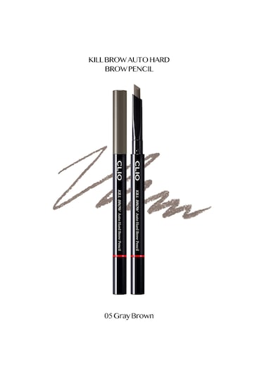 İnce Altıgen Uçlu Kaş Kalemi Clio Kill Brow Auto Hard Brow Pencil 05 Gray Brown