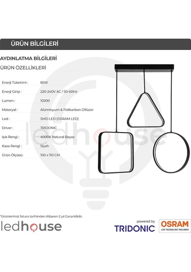 Shapes Modern Led Avize Sarkıt Linear Aydınlatma