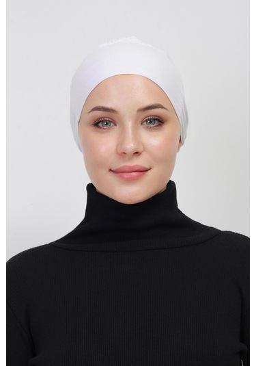 Pratik Dikişsiz Bağlamalı Kaymayan Tesettür Bone Ekru