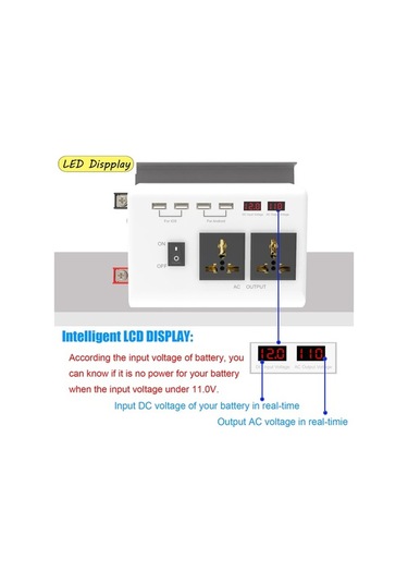 Dancemonkey 300w Araba Inverteri, Dc 12v'den Ac 220v Dönüştürücü, Otomobil Güç Sistemi