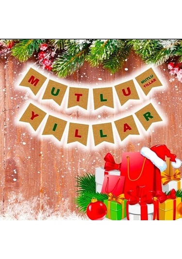 Mutlu Yıllar Kraft Karton Banner - 2,00 Mt