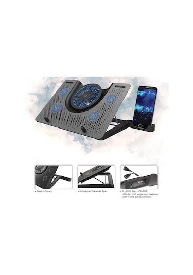 Frisby FNC-5240ST 12" - 17" 5 Fanlı Stand Gaming Notebook Soğutucu