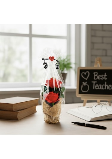 Kraponlu Çiçek Aranjmanı - Öğretmenler Günü Hediyesi