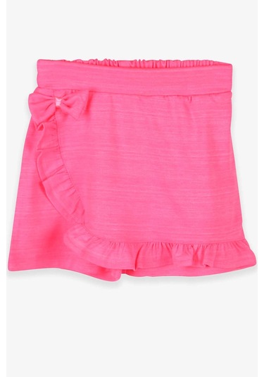 Breeze Kız Çocuk Etek Şort Fırfırlı Kurdeleli 1.5-10 Yaş, Neon Pembe