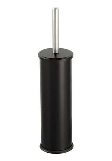 Siyah Renkli Paslanmaz Pedallı 12 Lt Çöp Kovası - Klozet Fırçası 2'li Banyo Seti Siyah