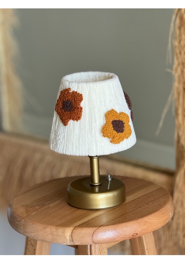 Punch Kadife Masa Lambası Alt Eskitme Gold Kablosuz Masa Üstü