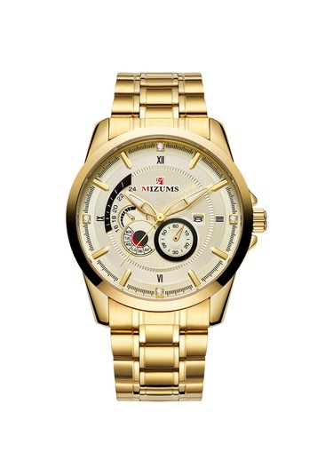 Mızums Erkek Moda Alaşımlı Kasa Paslanmaz Çelik Bantlı Saat İş Takvimi Su Geçirmez Kuvars Kol Saati Titanyum