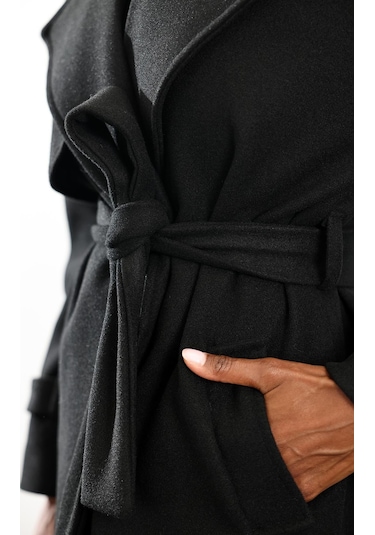 Siyah Kaşe Palto 1614 Siyah