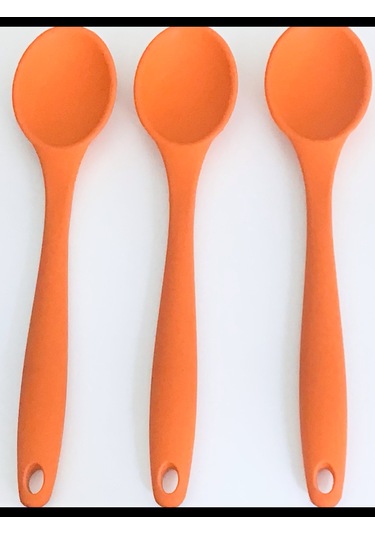 Bybirgül  Büyük Boy Yanmaz Yapışmaz Silikon 3lü Kaşık Set  ,Turun