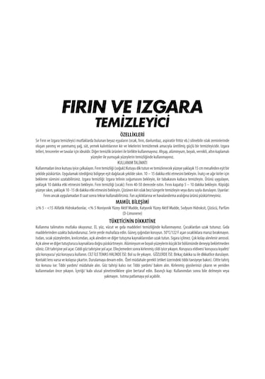 Sır Fırın ve Izgara Temizleyici Köpük 500 ML