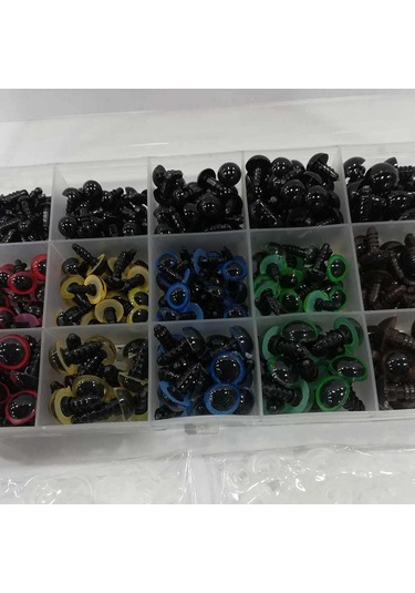 Amigurumi Kilitli Göz Seti Renkli ( 150 Çift ) - Kutu Hediyeli