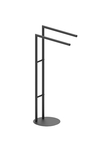 Ayaklı Havluluk, İkili, 39 X 80h X 25 Cm - Mat Siyah