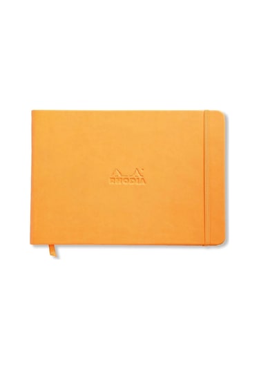 Rhodıa 148 210 Mm A-5 Çizgili Defter, Turuncu Sert Kapak + Elastik Bant Çok Renkli