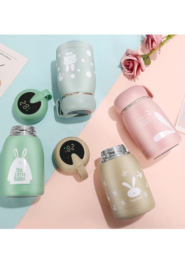 Yaozixa Mavi 304 Paslanmaz Çelik Vakumlu Termos Bardak - Dokunmatik Led Ekranlı Sıcak/soğuk Saklama, 320ml