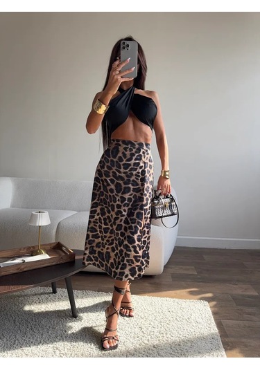 Firmis Yazlık Uzun Yırtmaçlı Etek 388403288 Leopar