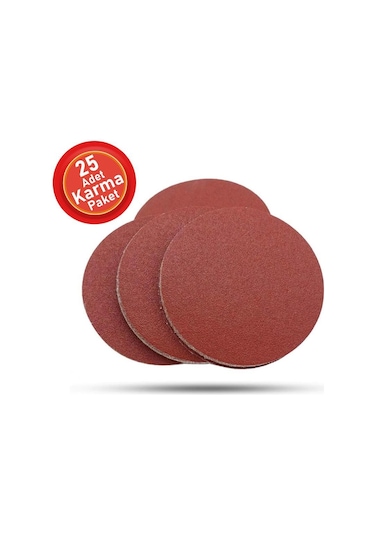 25 Adet Cırt Zımpara Spiral Avuç İçi Taşlama 115 mm Harman Paket