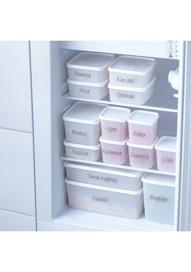 Porsima Çok Amaçlı -20 C Derin Dondurucu Saklama Kabı Seti 14'lü Set Beyaz