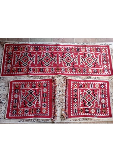 Parlak Dokuma Oto Koltuk Kilim Kırmızı