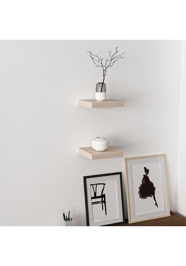 Minarmobilya Minar Gizli Tutuculu 2'Li Duvar Rafı 23 Cm - Sonomo