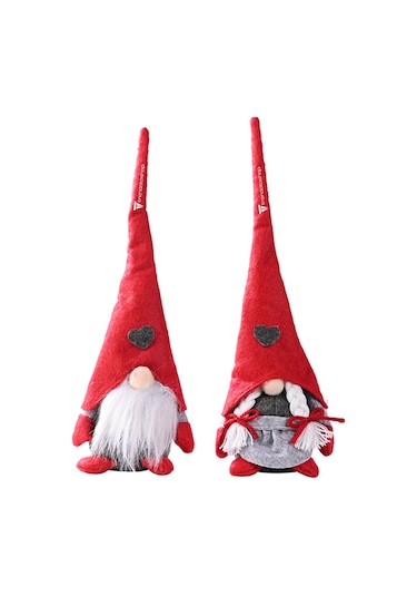 Gnome Noel Süsü 2 Li Set, Noel Baba Gnome Dekorasyon Seti