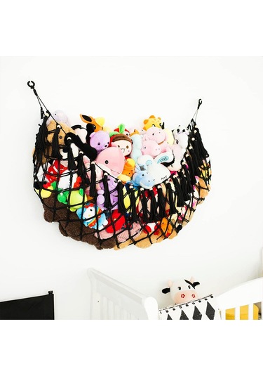 Homyl Yumuşak Oyuncak Net Hamak Dokuma Halat Ev Dekor Oyun Siyah Siyah