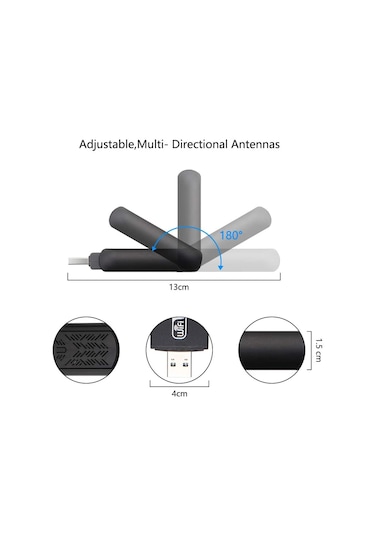 AC1200 Mbps Dual Band USB 3.0 Adaptör Kablosuz Wi-Fi Alıcı