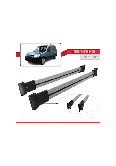 Citroen Berlingo 2003-2008 Arası FLY Model Ara Atkı Tavan Barı GRİ