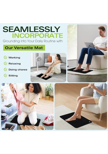 Sandalye Topraklama Matı Ve Topraklama Mouse Pad Uyku Sağlığı İçin Topraklama Pedi Evrensel Terapi Matı 16.4 Ayak Topraklama Kablosuyla Stresi Azaltma