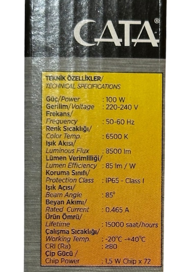 Cata Ct-4659 100w 6500k Beyaz Işık Led Projektör 4 Adet