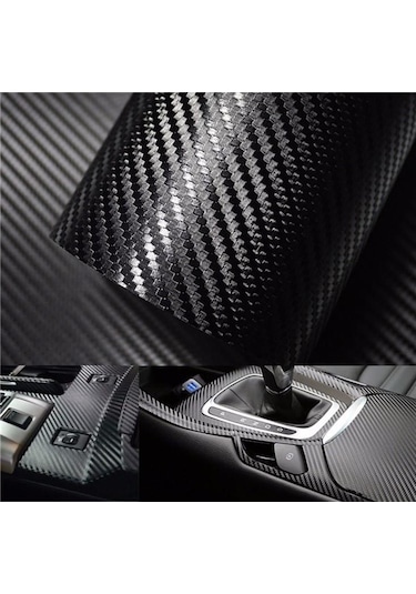 Siyah Karbon Kaplama Folyo - Hava Kanallı 152Cm X 50Cm