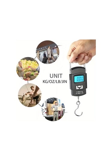 Xuweiwei Siyah 50kg Dijital Bavul Terazisi Seyahat Mutfak Tartısı Siyah