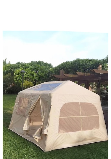 Onetick 6 Kişilik 4 Mevsim Şişme Kamp Çadırı 200x250 Pompalı Set Bej