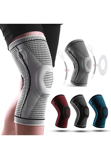 Aubyhe L Beden Mavi Silikonlı Baskılı Spor Diz Koruyucu - Hareketlerde Desteği Ve Yumuşak Korumayı Sağlar Mavi