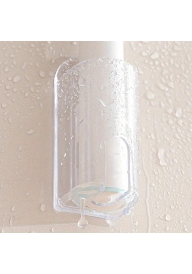 Tongdashop 2li Yapışkanlı Elektrikli Diş Fırçası Askısı Transparan Drilsiz Duvar Montajı Şeffaf