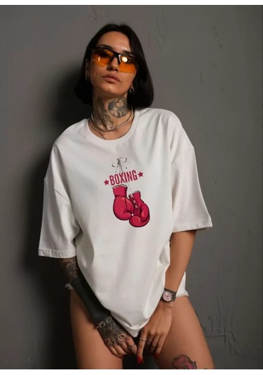Baskılı Unisex Günlük Stil Beyaz Zen Temalı Doğa Oversize Tişört