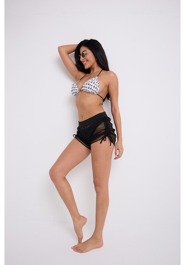 By Papi Büzgülü File Şort Siyah