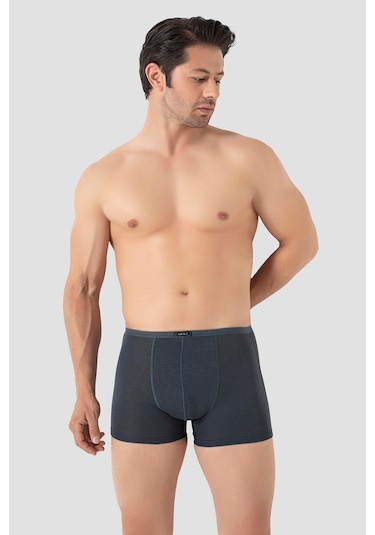 Arma Yıldız Erkek İnce Bel Lastikli Bambu Boxer Füme 5'li Paket Füme