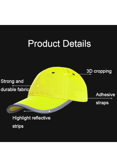 As-610 Trafik Güvenliği Yansıtıcı Güneşlik Şapkası Spor Nefes Alabilir Floresan Şapka Floresan Sarı