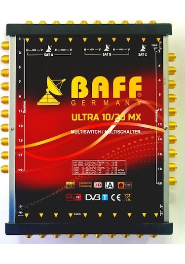 Baff 10/20 - 3Uydu Girişli 20Çıkışlı Uydu Santrali Multiswitch