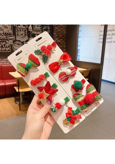 5 Adet Noel Çocuk Sevimli Saç Aksesuar No:1 Kardan Adam