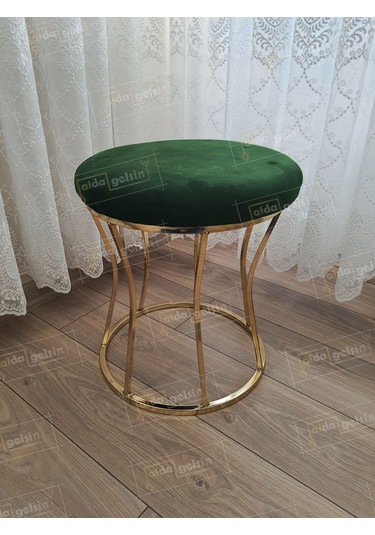 Kum Saati Düz Makyaj Pufu Gold Yeşil