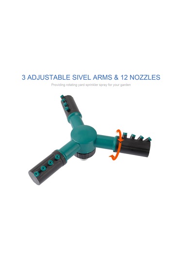 Ximistore9 Yeşil-siyah Abs Toprak Takılı 360 Döner 12 Nozul Bahçe Çim Bahçe Sulama Sprinklerı