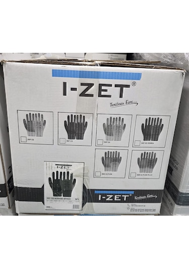 I-zet Inp05 Kırmızı Siyah Polyester Örme Nitril Eldiven 288 Adet