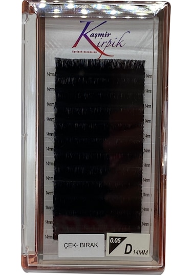 Kaşmir Kirpik Çek Bırak D Kıvrım 0.05 MM 14 Numara Tek Boy Kirpik