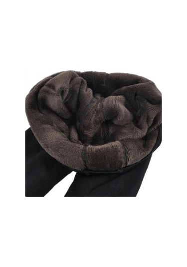 Kadın İçi Peluşlu Tayt Kışlık Termal İçlik Tayt Maxpera Tampap Siyah